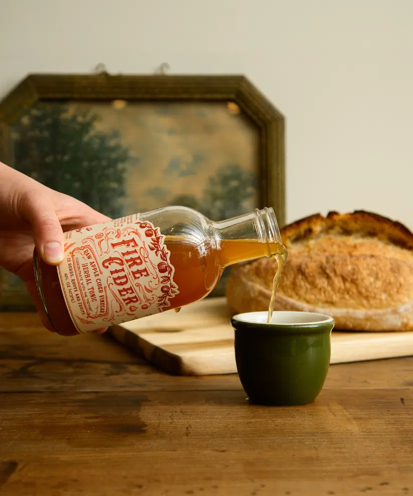 Fire Cider - Raw Apple Cider Vinegar Infused with Garlic, Ginger & Horseradish – 8 oz” - 2 oz