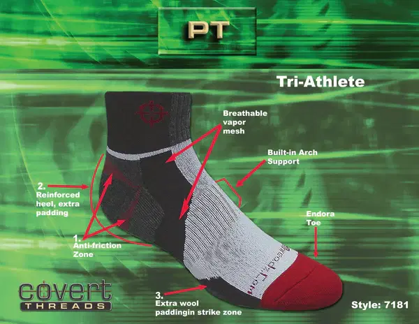 Tri-Performance Tri-Athlete Sock – Lightweight Moisture-Wicking Running & Cycling Socks (Medium, Men's 4-8, Women's 5-10) / Red