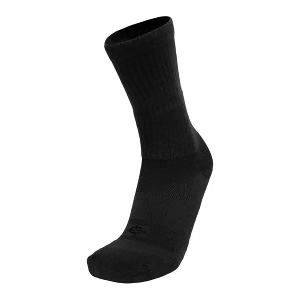 USA Merino Wool BEAST Crew – Tactical Sock with Moisture-Wicking, Odor-Resistant Merino (Large, Men's 9-12, Women's 11+) / Black