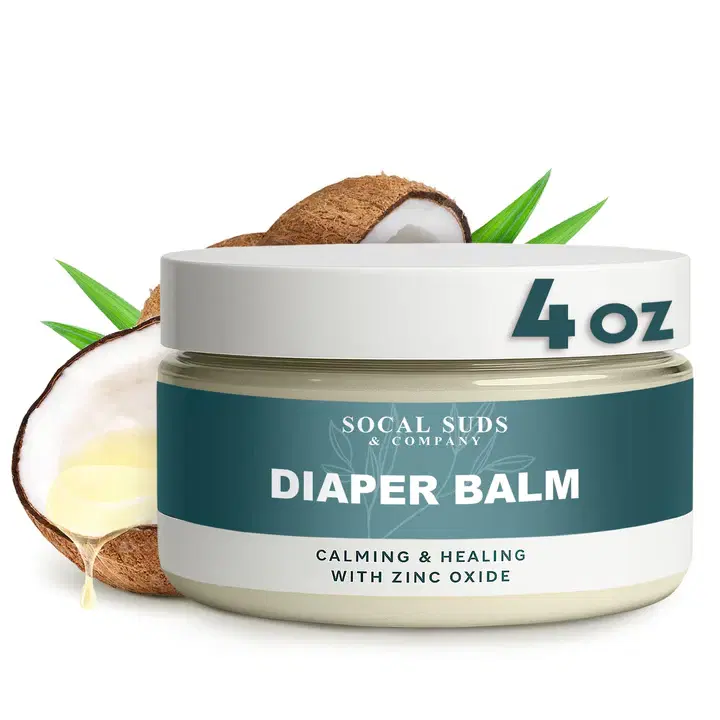 SoCal Suds & Company Natural Bottom Balm - Gentle Care for Sensitive Baby Skin with Shea Butter, Sunflower Oil, Babassu, Hemp, Jojoba, Vitamin E & Zinc Oxide Multipurpose Ointment Fragrance Free 2Pk - 1 Pack