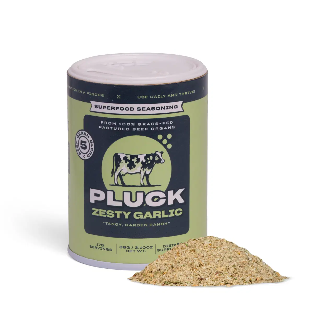 Superfood Seasoning – Organ-Based All-Purpose Blend, 88 g Shaker – Zesty Garlic