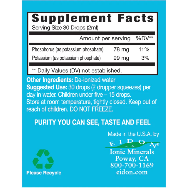Liquid Phosphorus - Ionic Phosphorus Drops for Bone, Teeth & Energy Support, Vegan & Gluten-Free