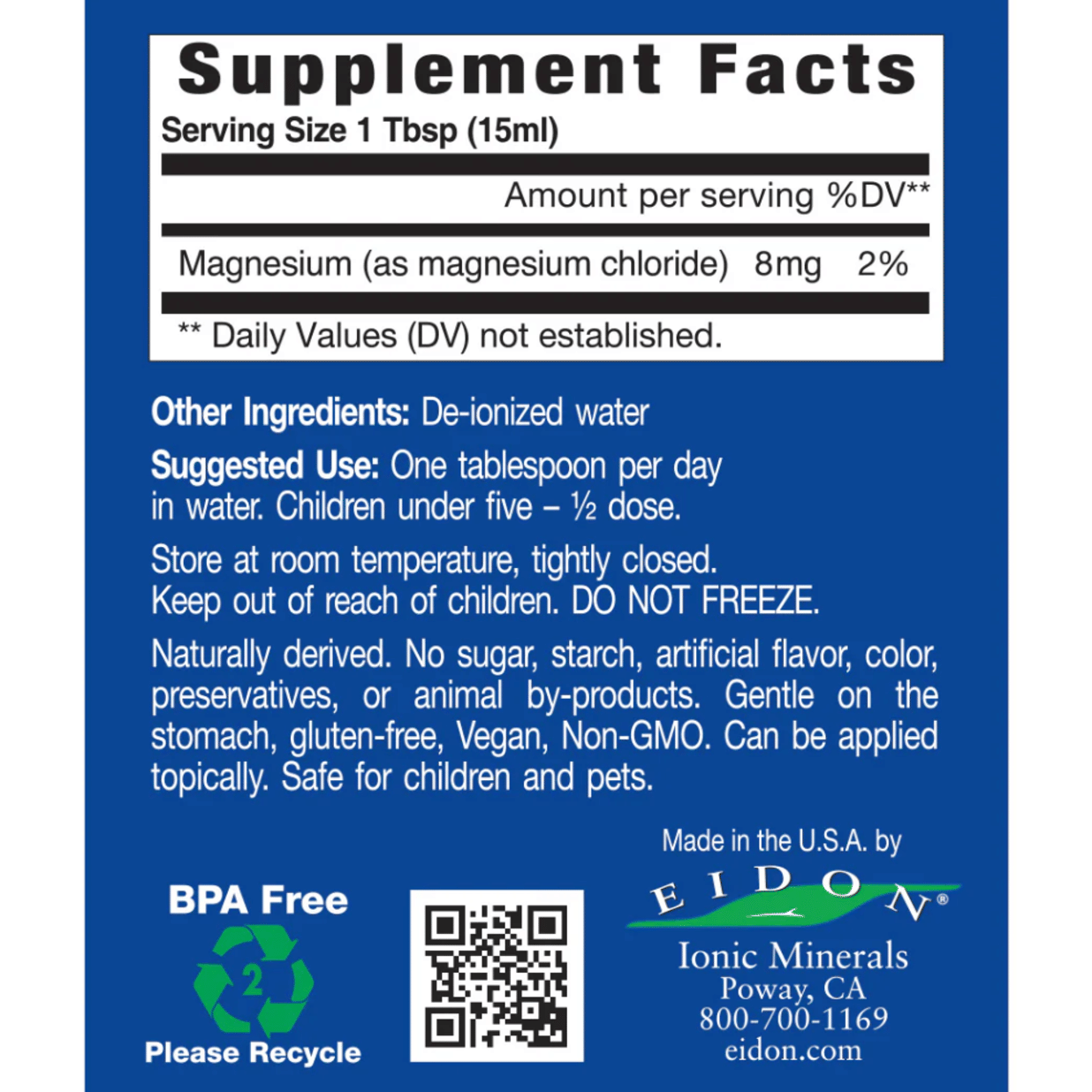Liquid Magnesium - Highly Absorbable Ionic Magnesium Drops, Vegan & Gluten‐Free - 18oz Regular Strength