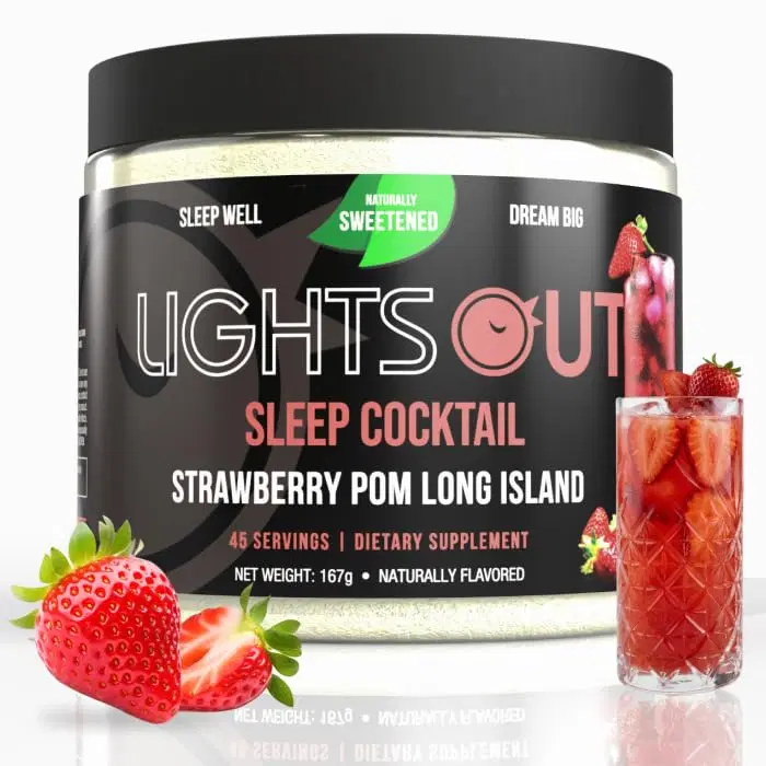 EarlyBird Lights Out Sleep Powder, Stevia Strawberry Calm Sleep Drink Mix with PharmaGABA, Magnesium & L-Theanin, Natural Sleep Aid for Adults, Calming Drink Mix for Relaxation & Deeper Sleep