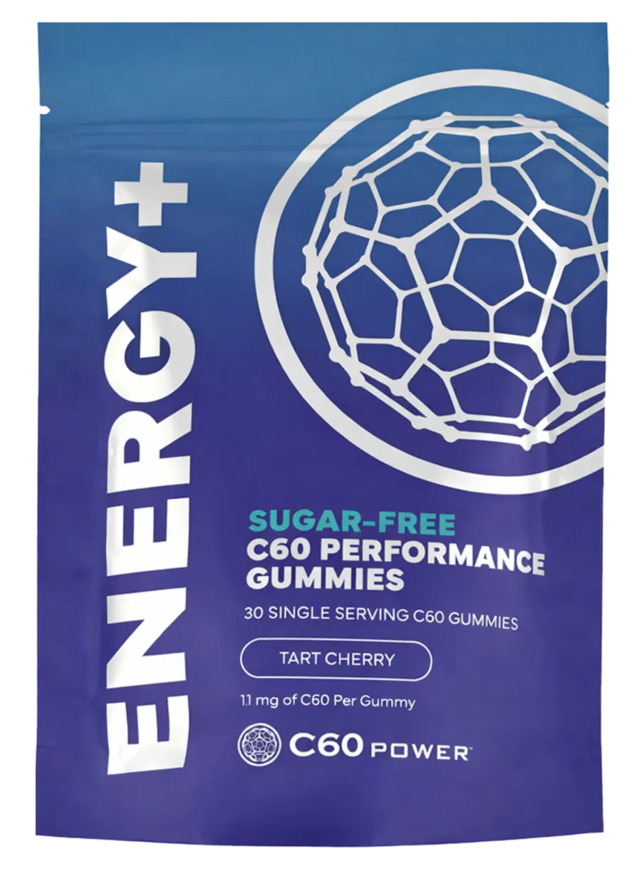 C60 Power Gummies, 1 Box Sugar Free Tart Cherry - 99.99% Pure, Sublimated C60Carbon Fullerenes and Organic Coconut Oil, Made in The USA, Supports Energy & Mental Clarity (30 Count)